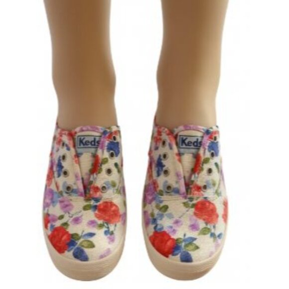 Keds Size 7  Floral Slip-On Canvas White Multicolor Casual Sneaker Shoes - Picture 6 of 12